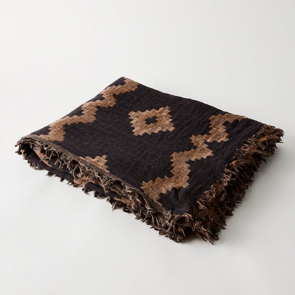 Wilfred Dimond Mosaic Triangle Black and Brown Scarf - Picture 2 of 6
